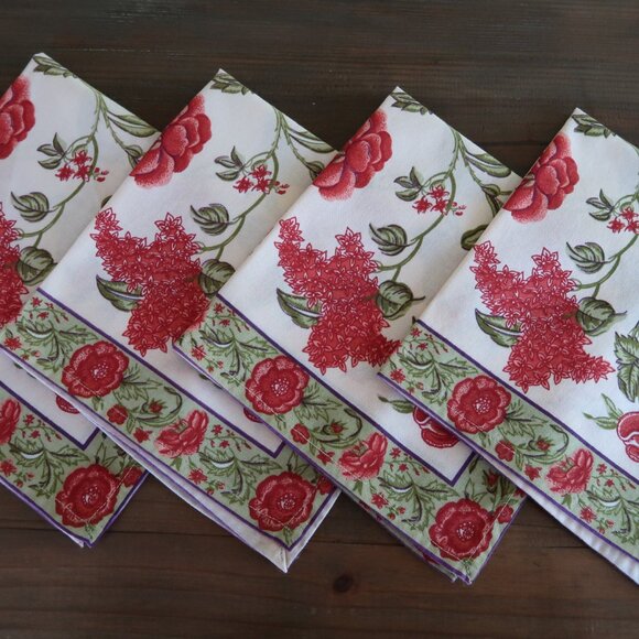 EXC 4 April Cornell Floral Napkins and 2 Placemats - Picture 2 of 9